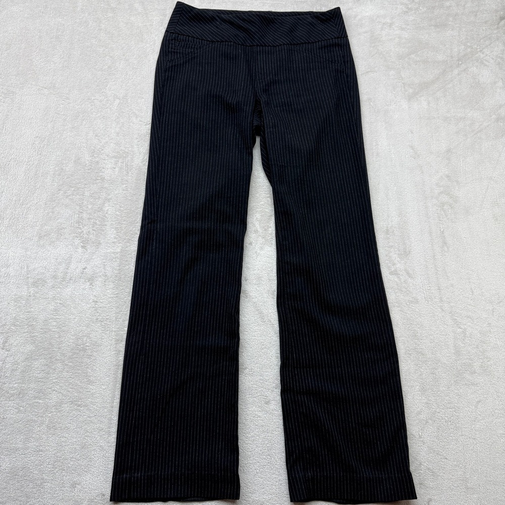 JAG Pants Women's 2 Hi Rise Pinstripe Trouser Black White Career Workwear Office